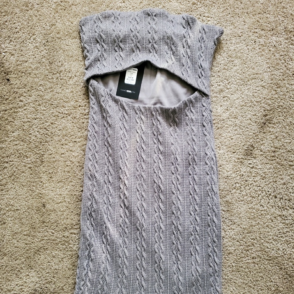 Grey mini sweater dress